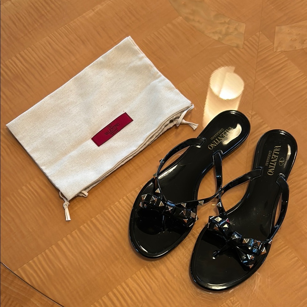 Valentino Garavani Black Studded Sandals